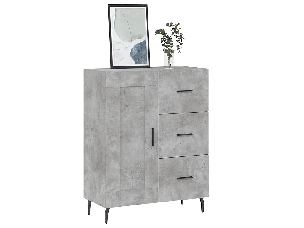 Credenza Grigio Cemento 69,5x34x90 cm in Legno Multistrato