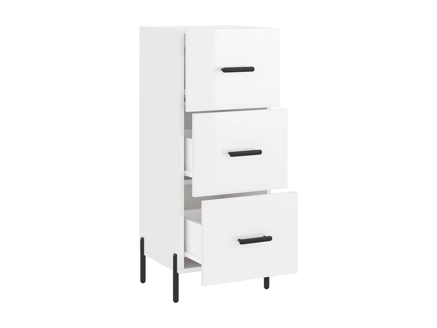 Sideboard Hochglanz-Weiß 34,5x34x90 cm Holzwerkstoff