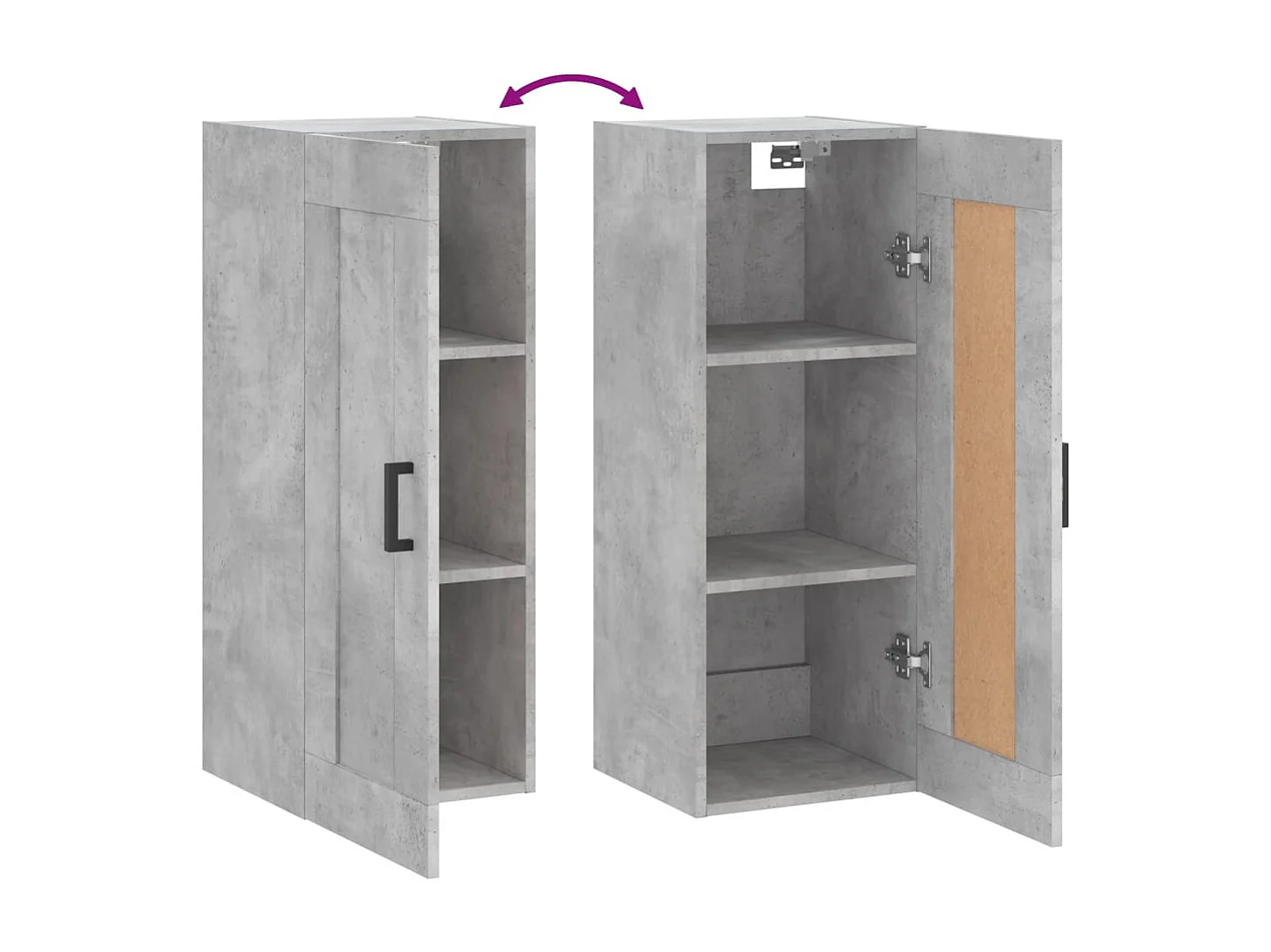 Armoire murale gris béton 34,5x34x90 cm bois d'ingénierie
