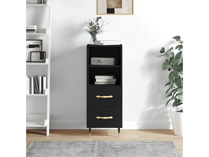 Dressoir 34,5x34x90 cm bewerkt hout zwart