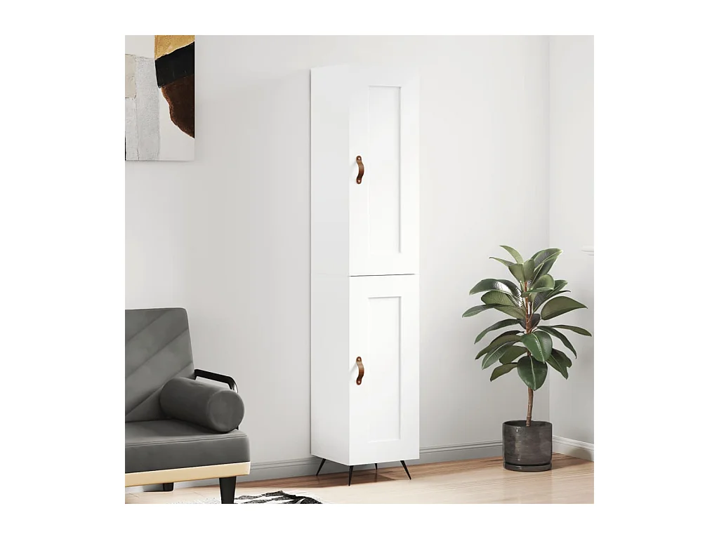 Credenza Bianca 34,5x34x180 cm in Legno Multistrato