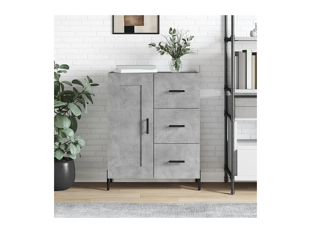 Buffet gris béton 69,5x34x90 cm bois d'ingénierie