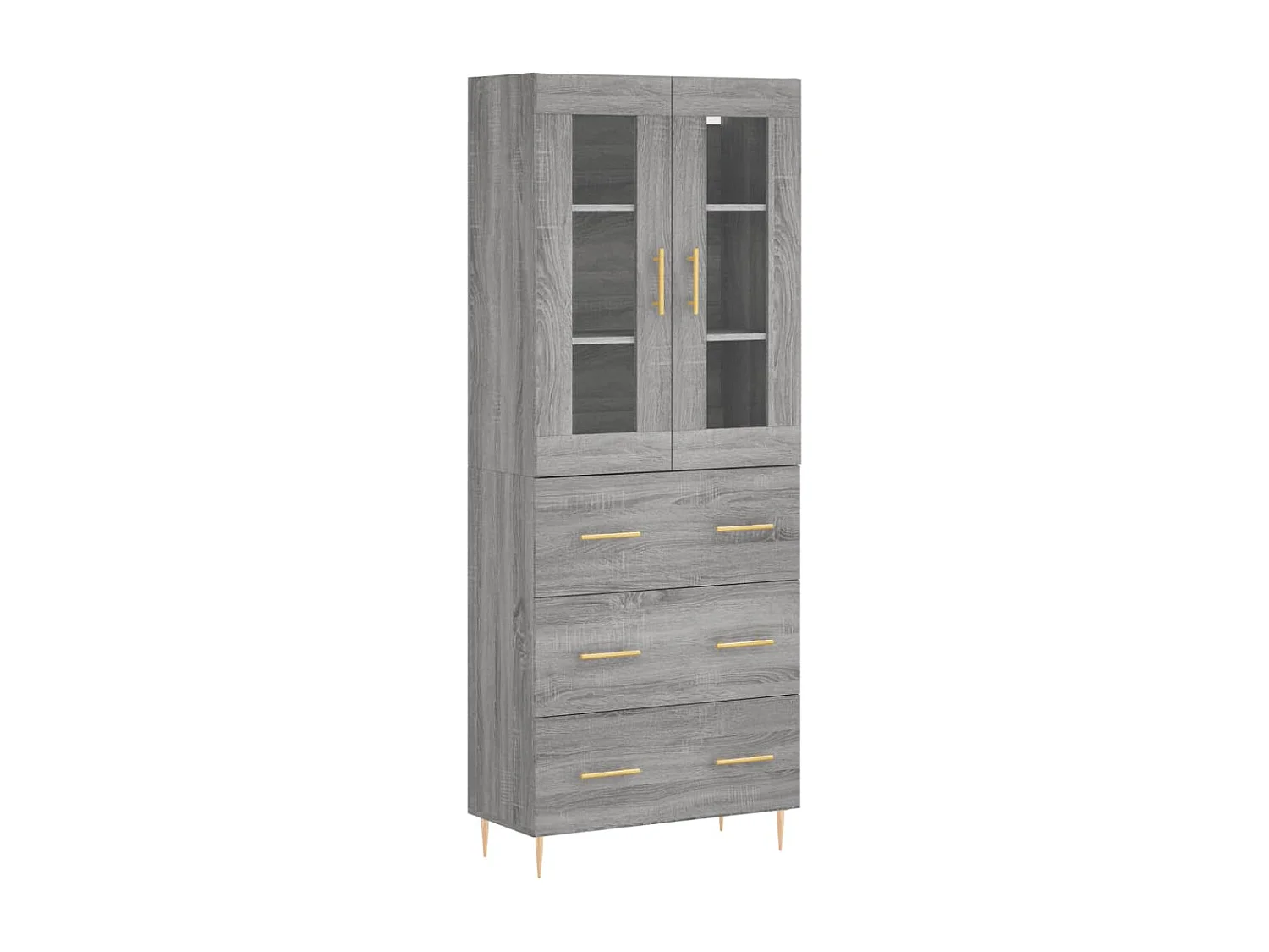 Buffet haut Sonoma gris 69,5x34x180 cm Bois d'ingénierie