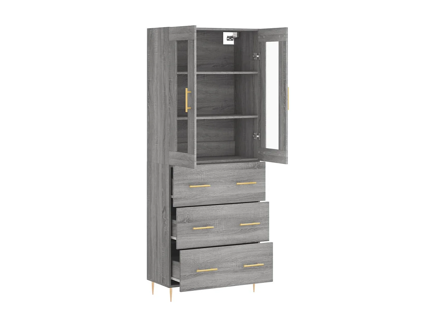 Buffet haut Sonoma gris 69,5x34x180 cm Bois d'ingénierie