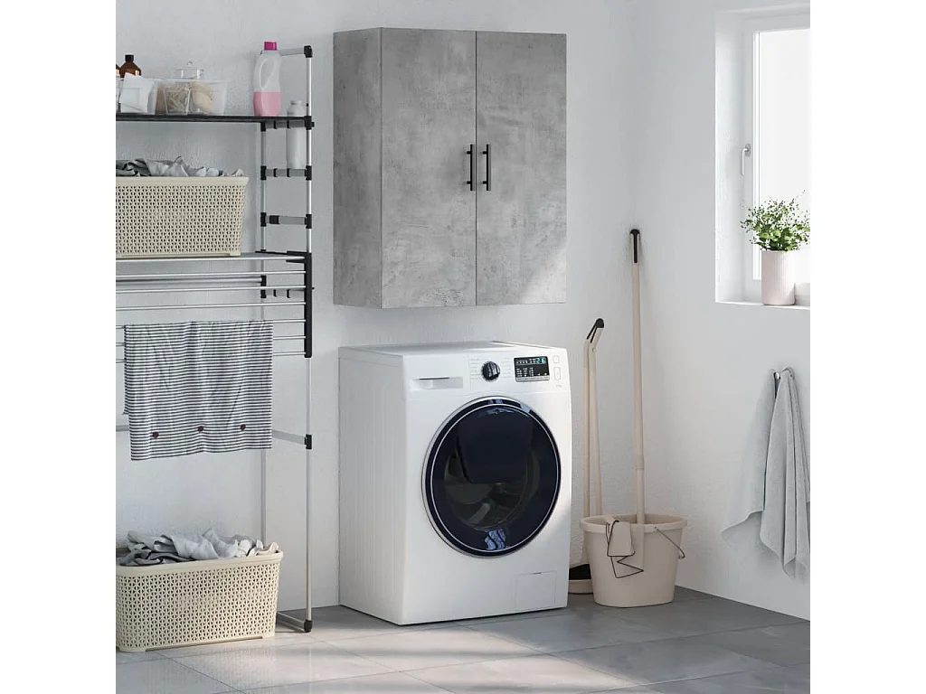 Armoire murale gris béton 69,5x34x90 cm