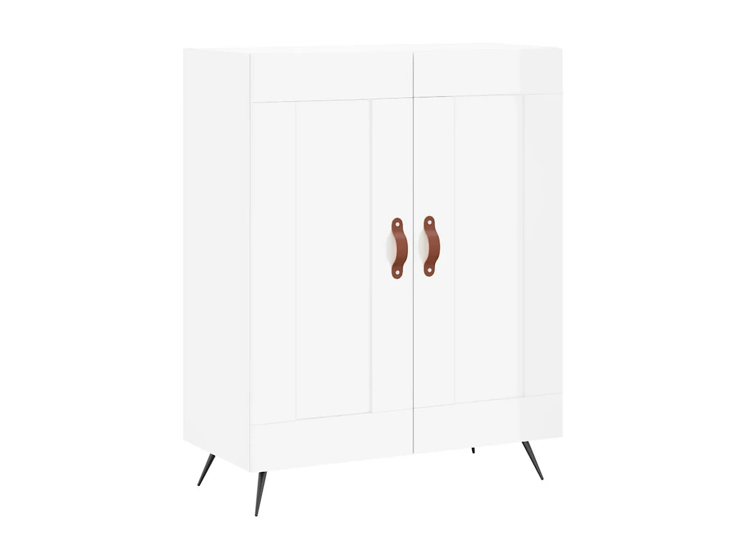 Buffet Blanc brillant 69,5x34x90 cm Bois d'ingénierie