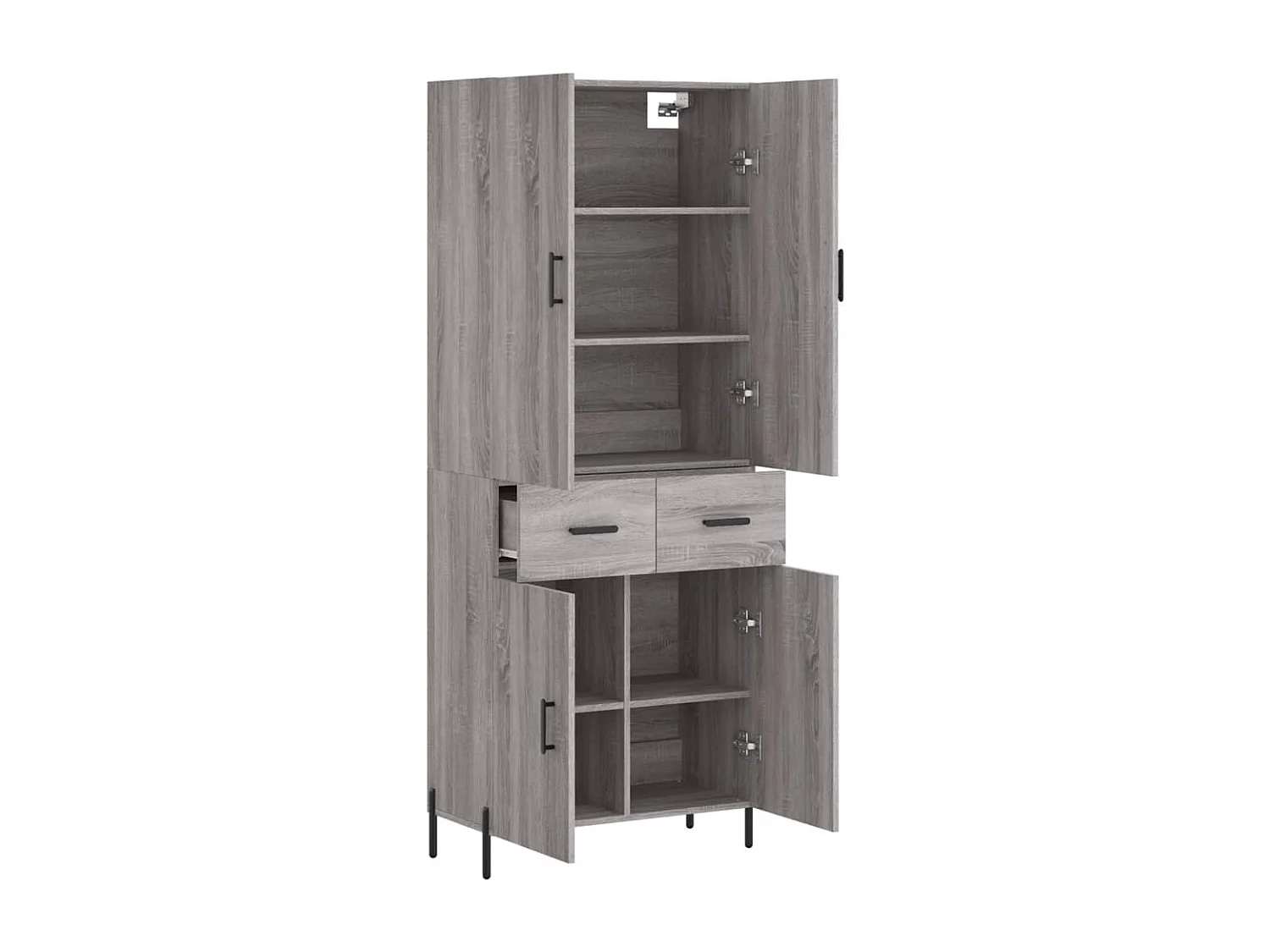 Buffet haut Sonoma gris 69,5x34x180 cm Bois d'ingénierie