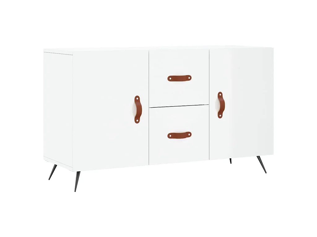 Dressoir 100x36x60 cm bewerkt hout hoogglans wit