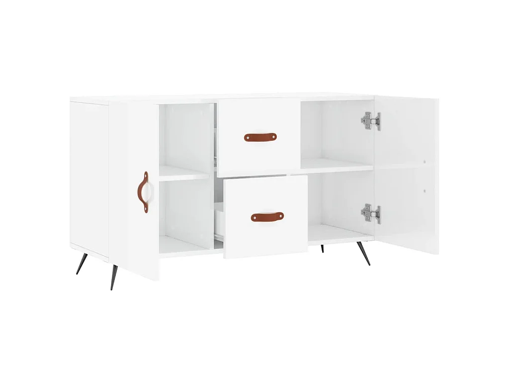 Dressoir 100x36x60 cm bewerkt hout hoogglans wit