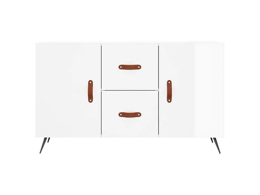 Dressoir 100x36x60 cm bewerkt hout hoogglans wit