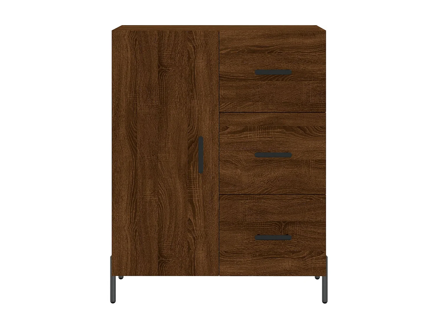 Buffet chêne marron 69,5x34x90 cm bois d'ingénierie