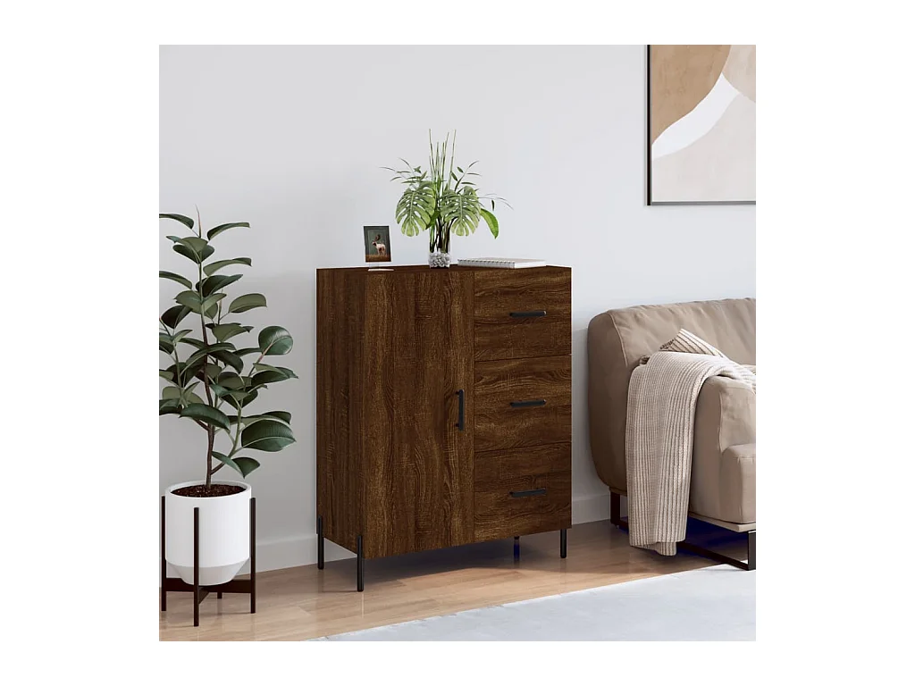 Dressoir 69,5x34x90 cm bewerkt hout bruin eikenkleur