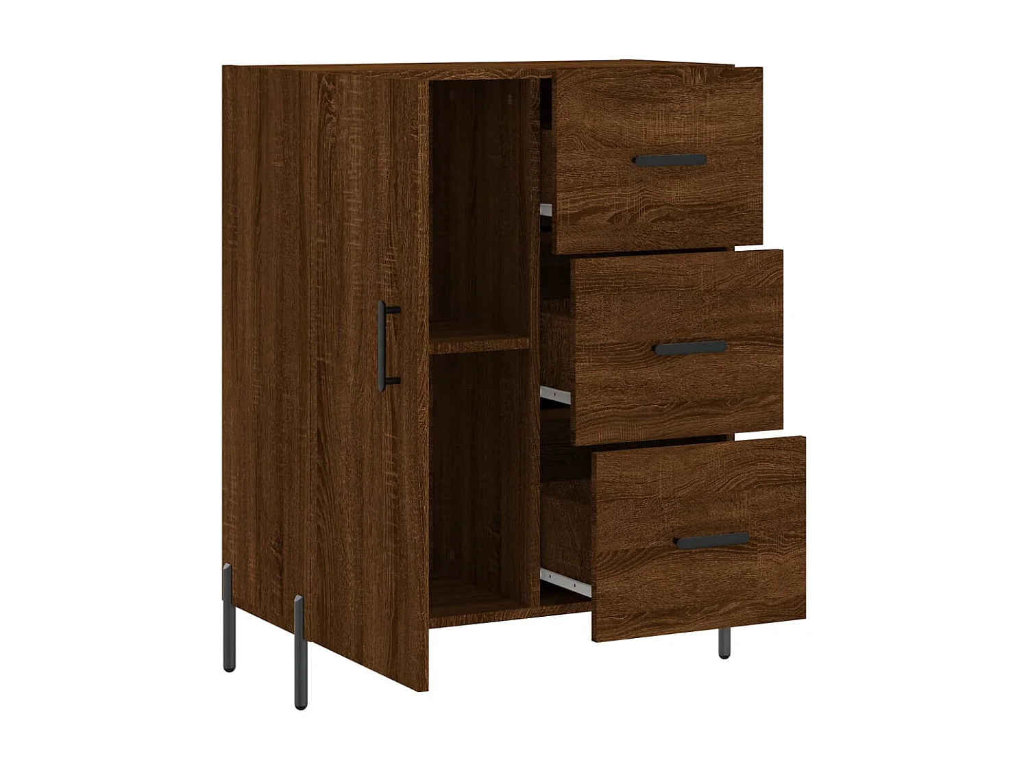 Buffet chêne marron 69,5x34x90 cm bois d'ingénierie