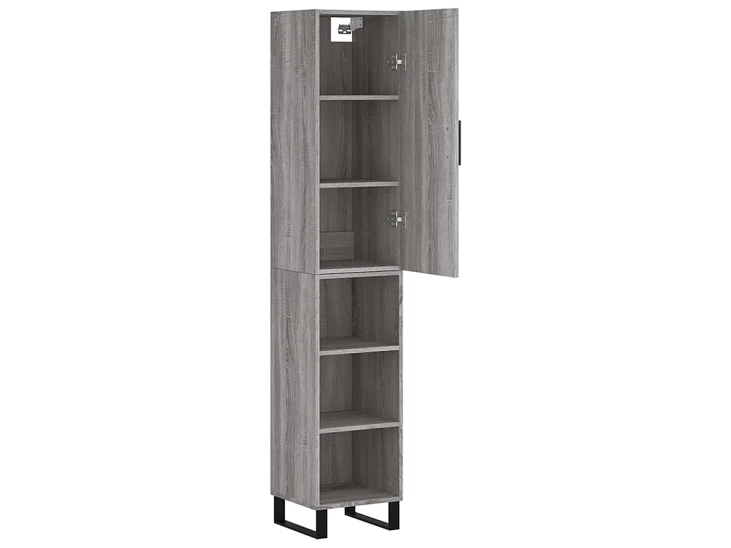 Highboard Grau Sonoma 34,5x34x180 cm Holzwerkstoff