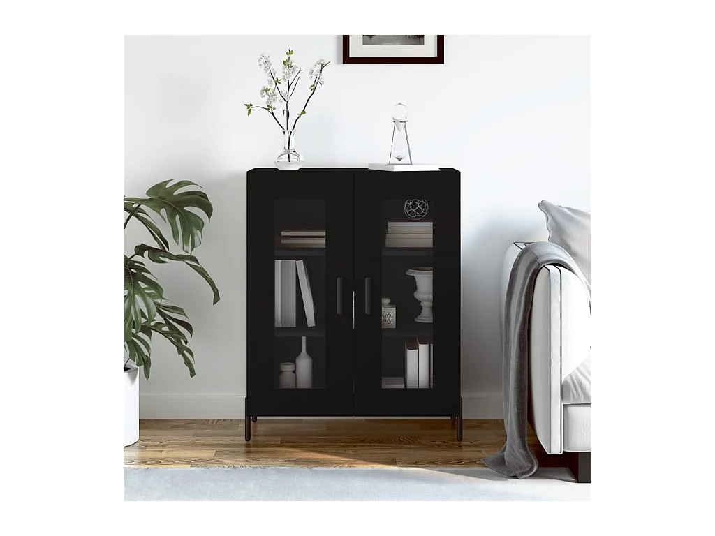 Dressoir 69,5x34x90 cm bewerkt hout zwart