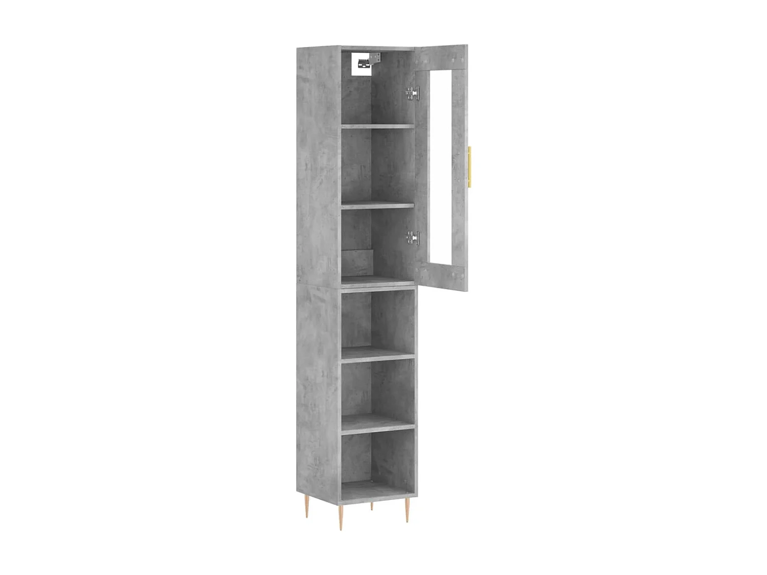 Credenza Grigio Cemento 34,5x34x180 cm in Legno Multistrato