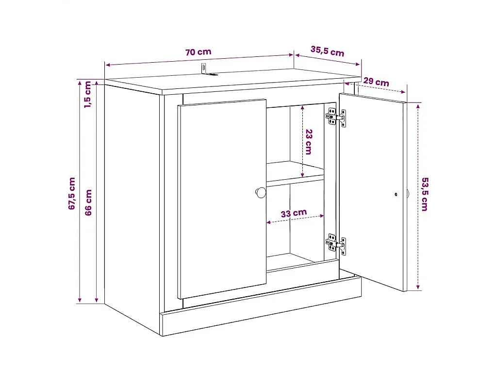 Credenze 3 pz Rovere Sonoma in Legno Multistrato