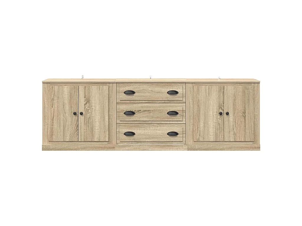 Buffets 3 pcs Chêne sonoma Bois d'ingénierie