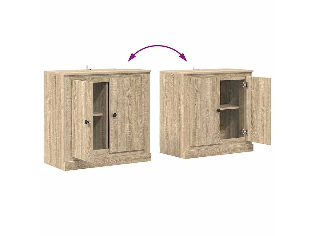 Buffets 3 pcs Chêne sonoma Bois d'ingénierie