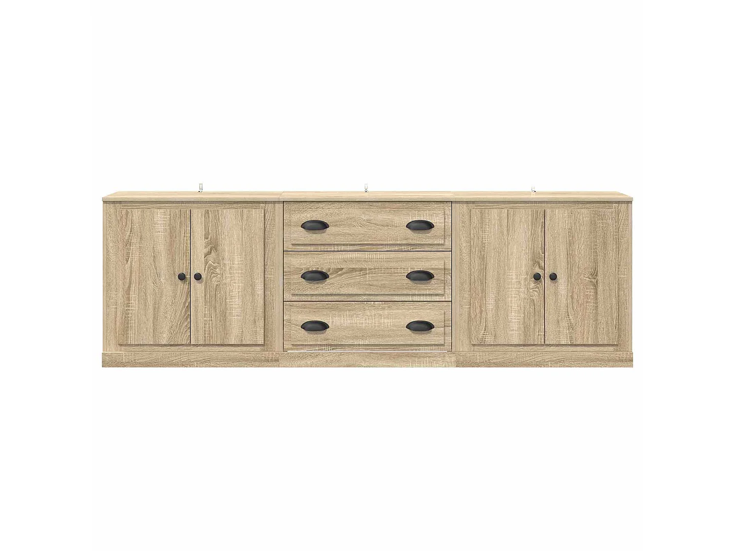 Buffets 3 pcs Chêne sonoma Bois d'ingénierie