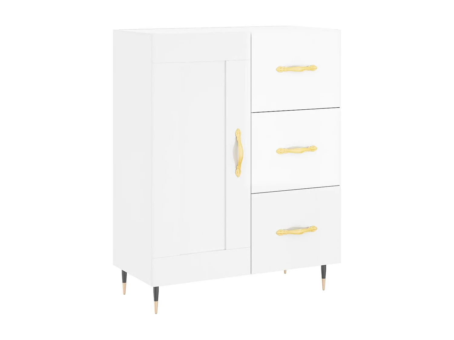 Dressoir 69,5x34x90 cm bewerkt hout hoogglans wit