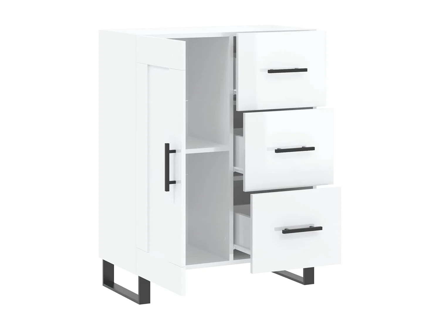 Sideboard Hochglanz-Weiß 69,5x34x90 cm Holzwerkstoff