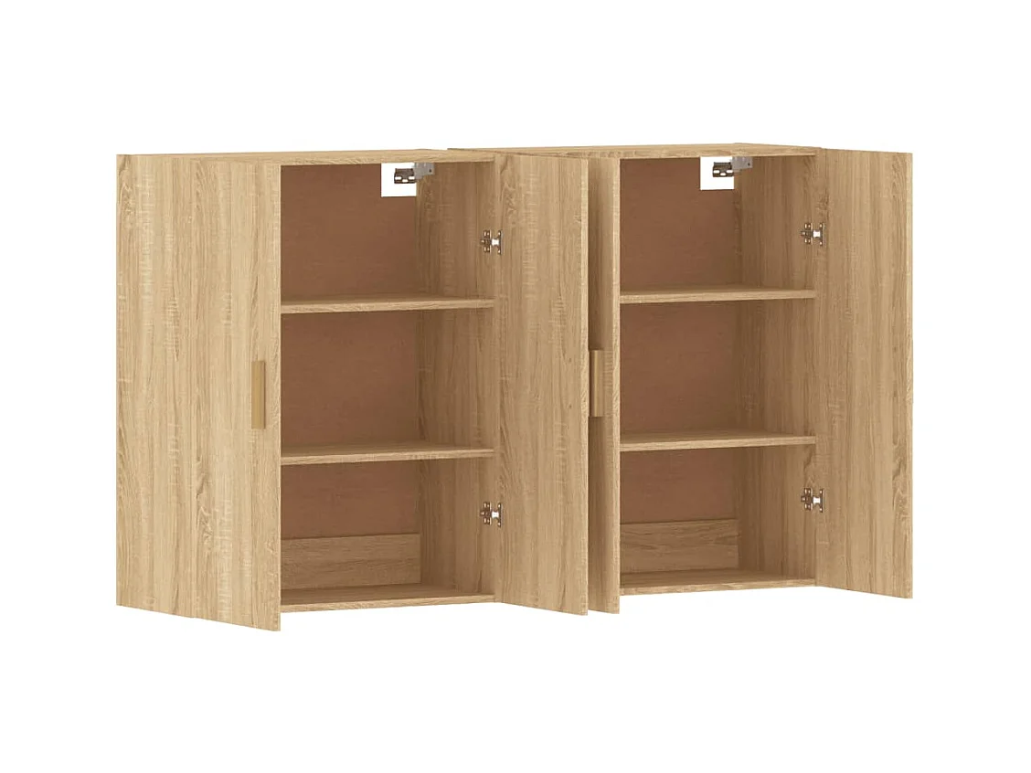 Armarios de pared 2 uds madera de ingeniería roble Sonoma