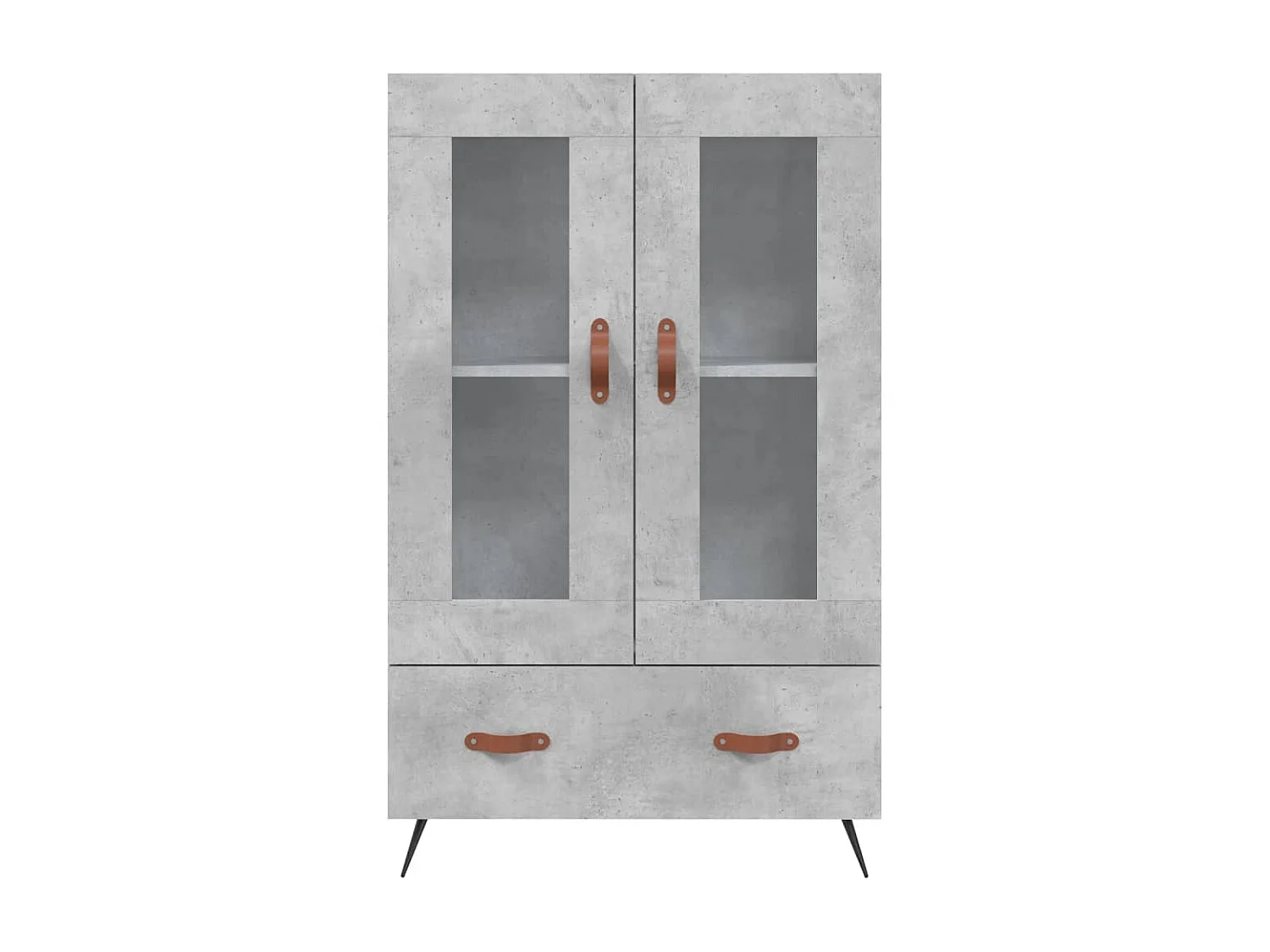 Buffet haut gris béton 69,5x31x115 cm bois d'ingénierie