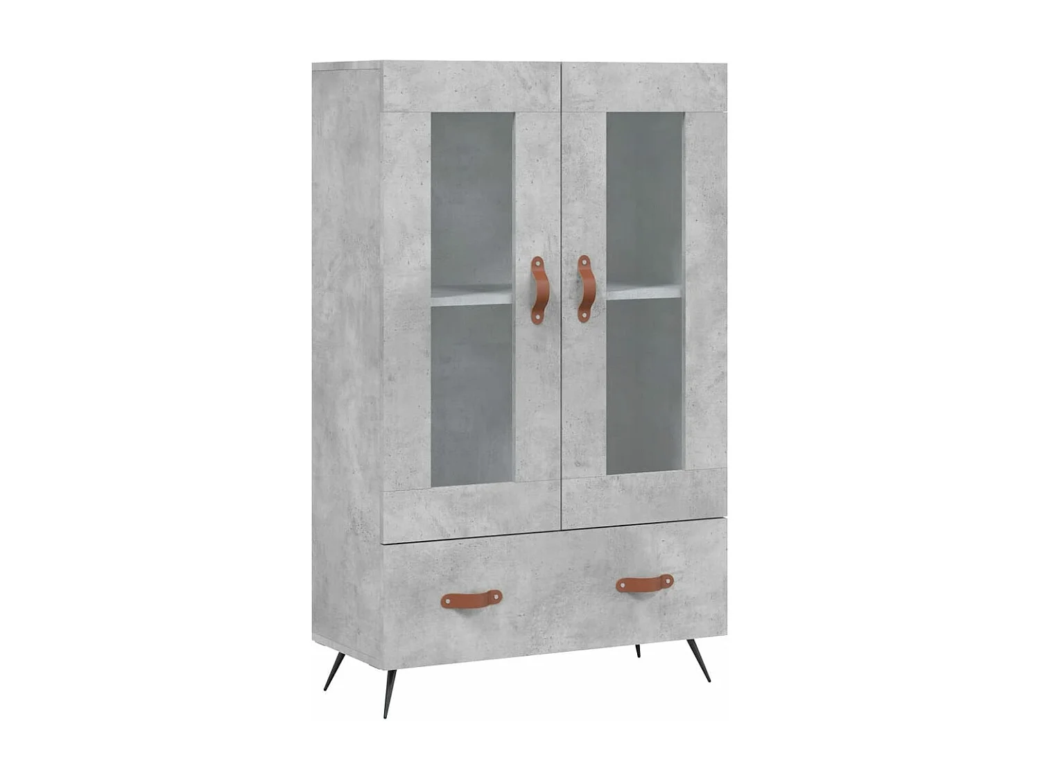 Buffet haut gris béton 69,5x31x115 cm bois d'ingénierie