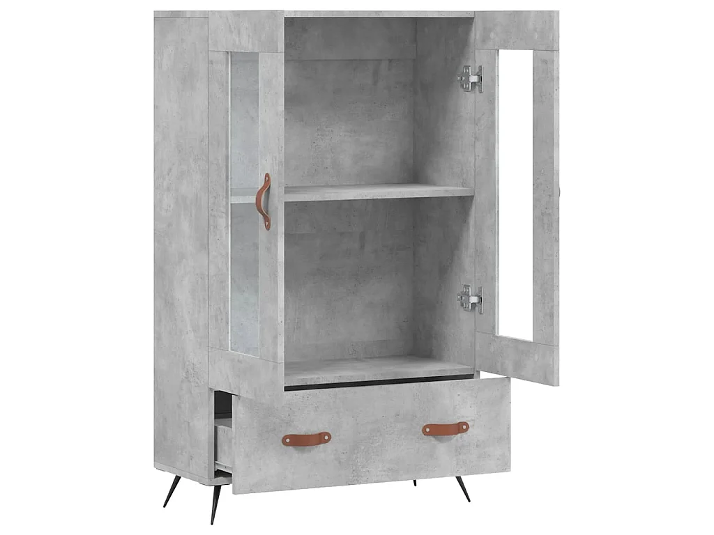 Buffet haut gris béton 69,5x31x115 cm bois d'ingénierie