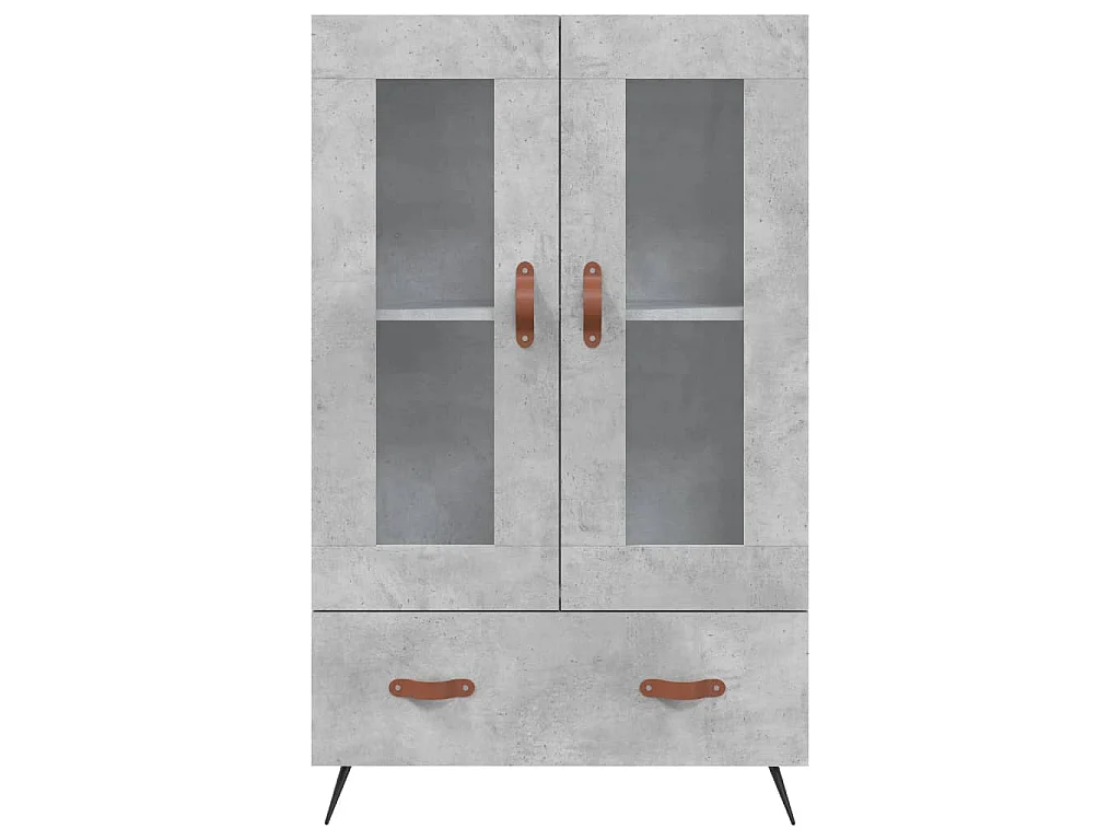 Buffet haut gris béton 69,5x31x115 cm bois d'ingénierie