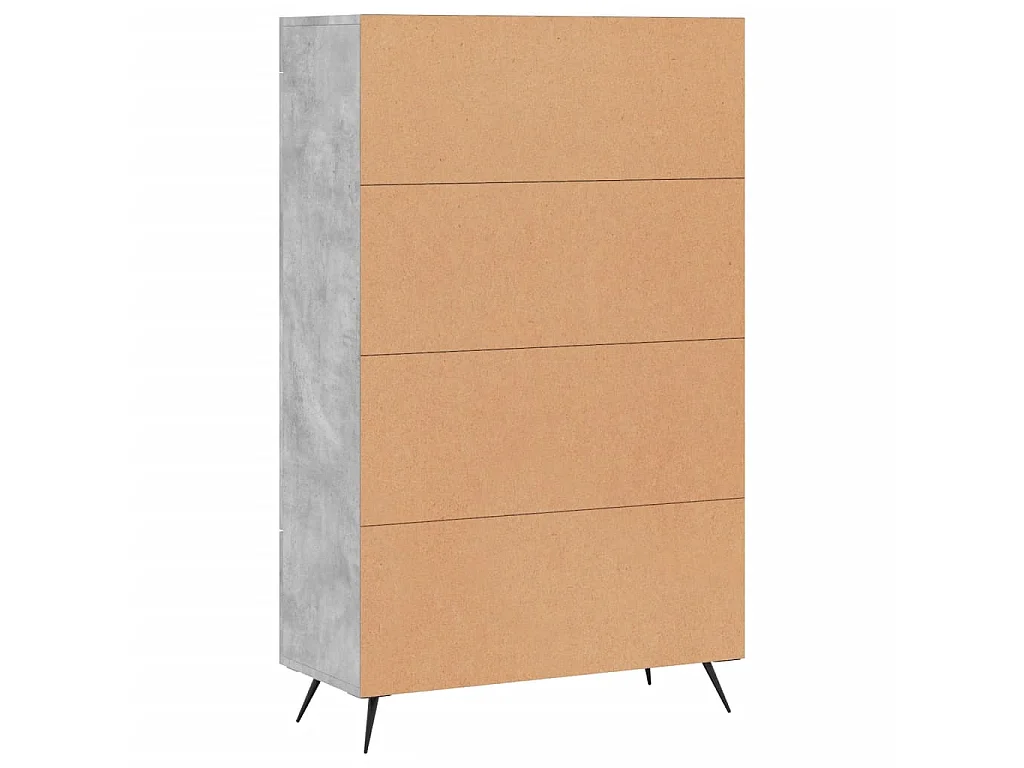 Buffet haut gris béton 69,5x31x115 cm bois d'ingénierie