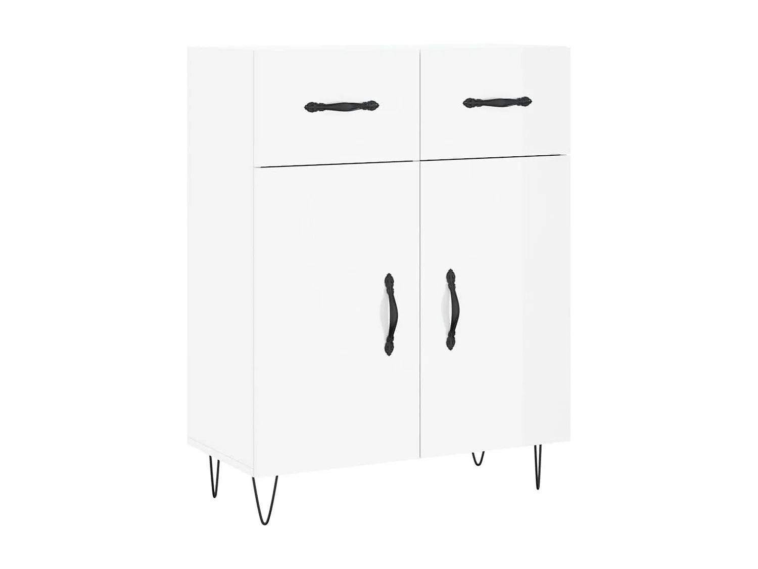 Dressoir 69,5x34x90 cm bewerkt hout hoogglans wit