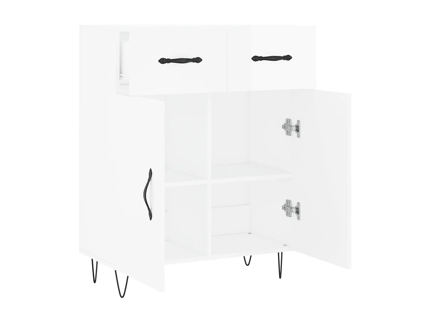 Dressoir 69,5x34x90 cm bewerkt hout hoogglans wit