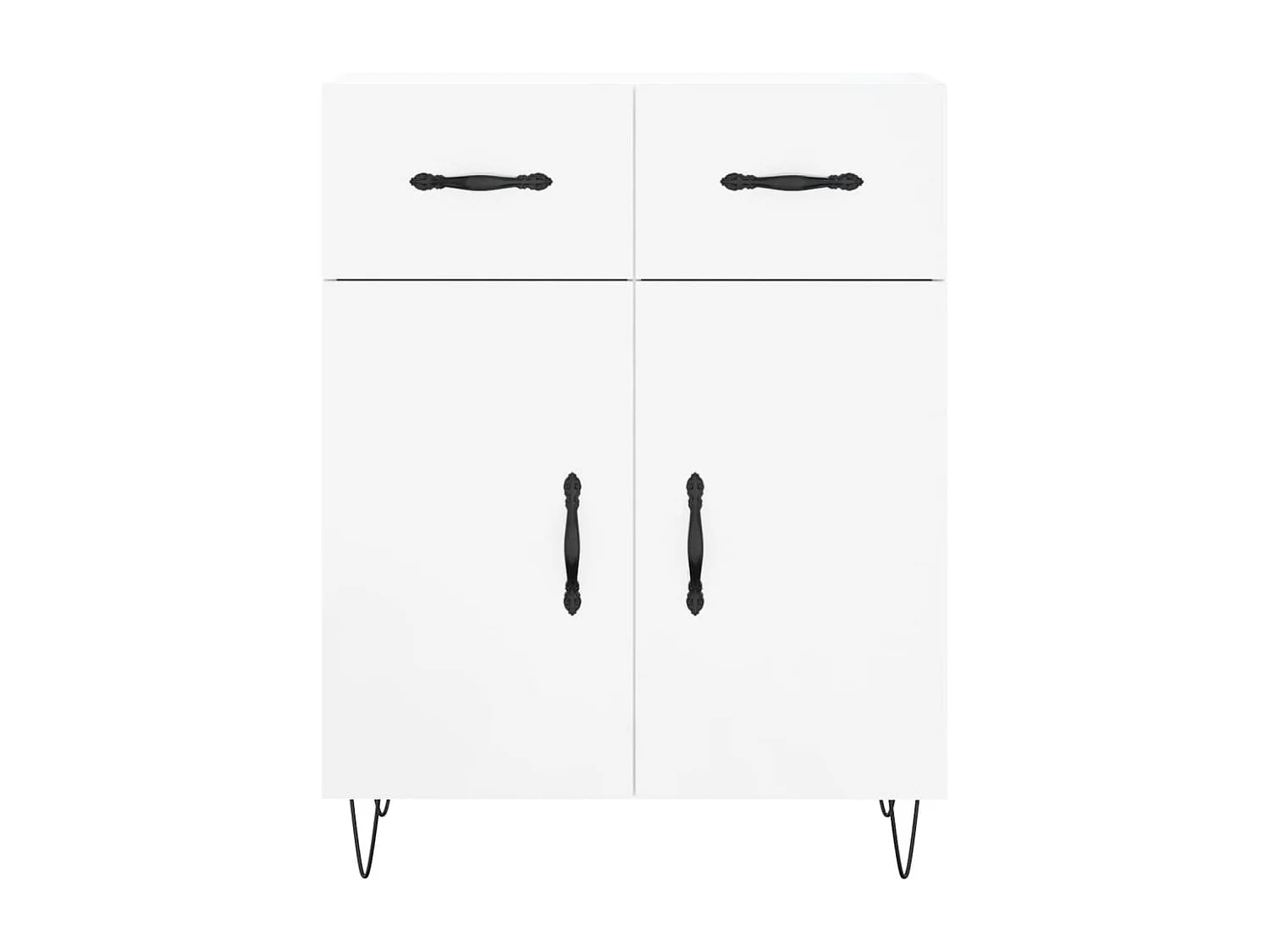 Dressoir 69,5x34x90 cm bewerkt hout hoogglans wit