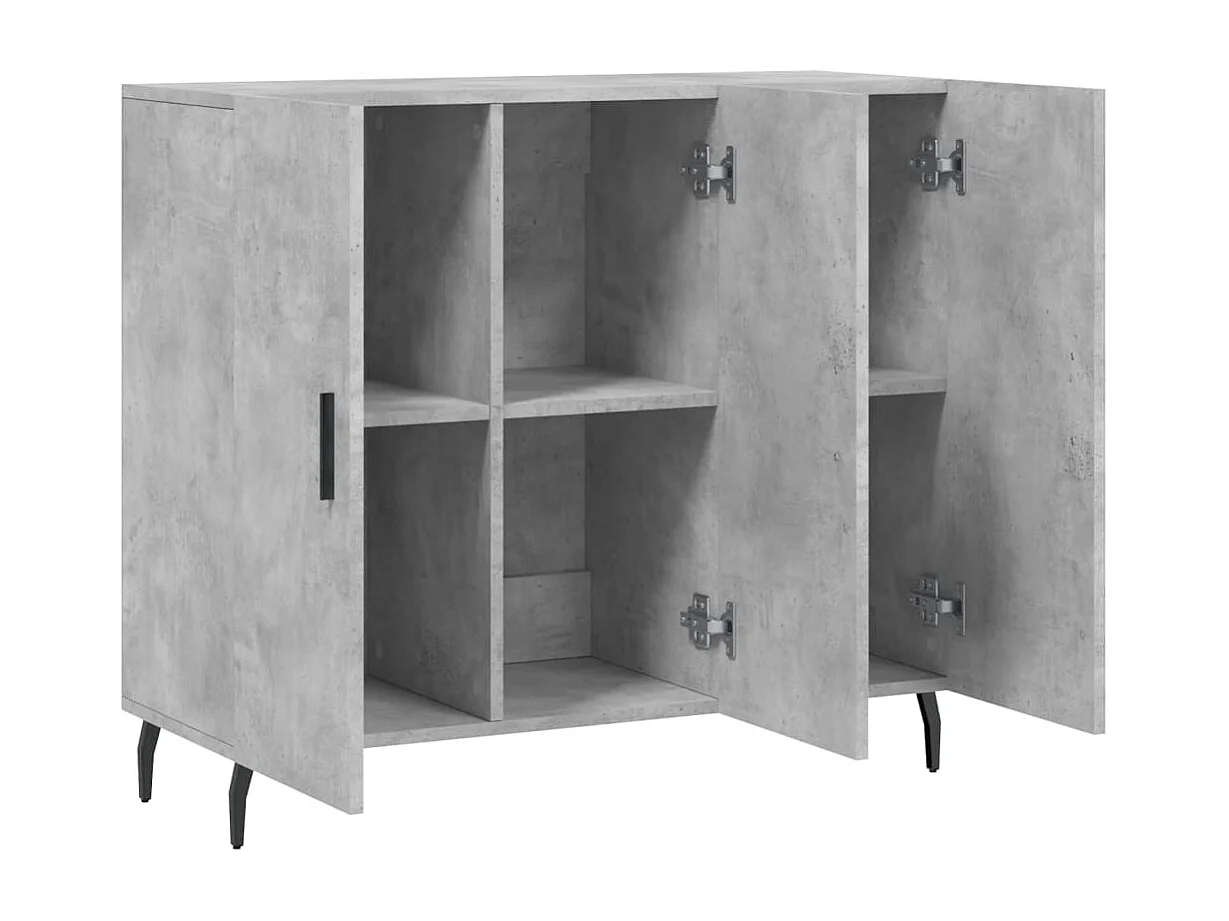 Buffet gris béton 90x34x80 cm bois d'ingénierie