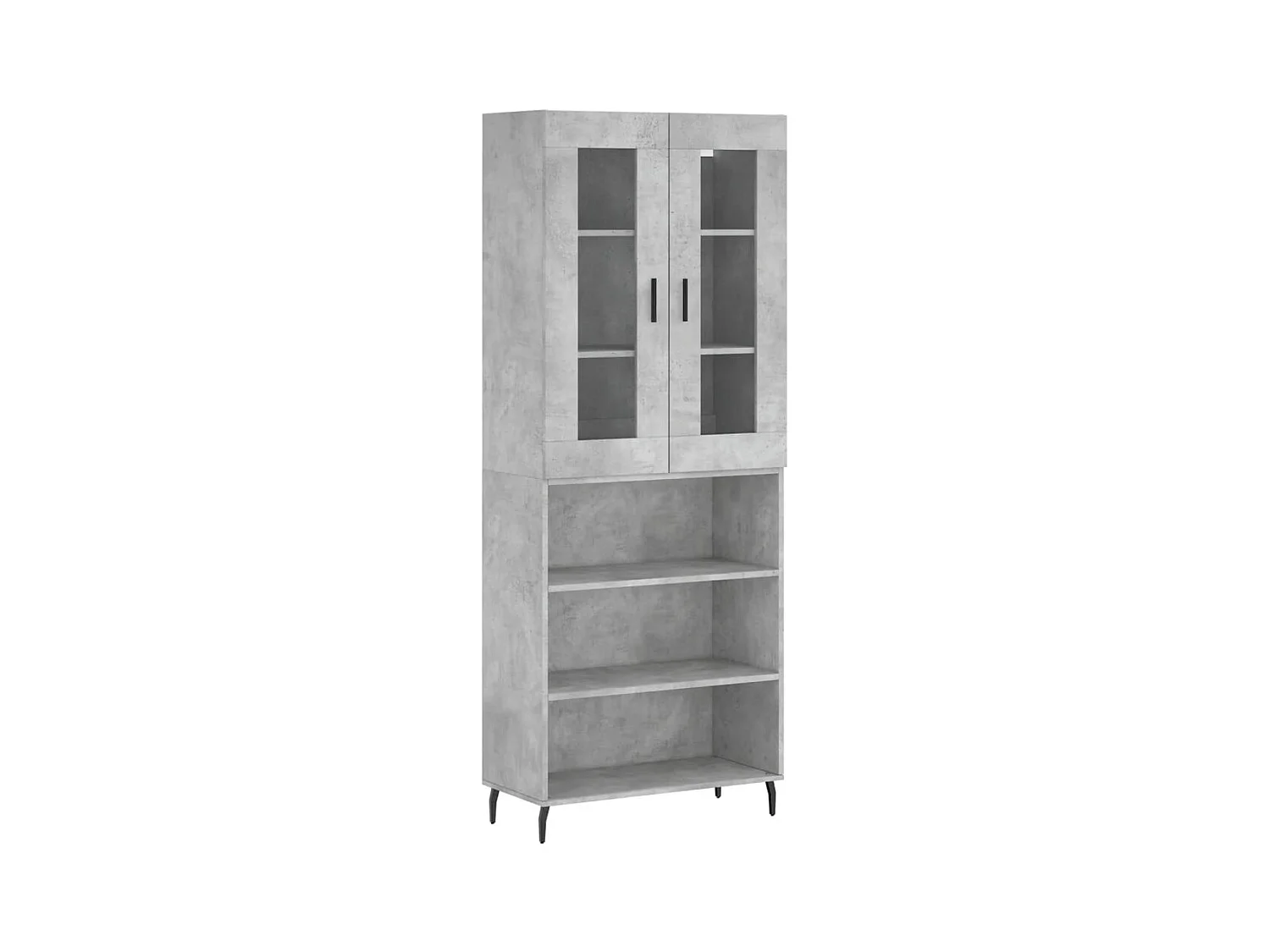Highboard Betongrau 69,5x34x180 cm Holzwerkstoff