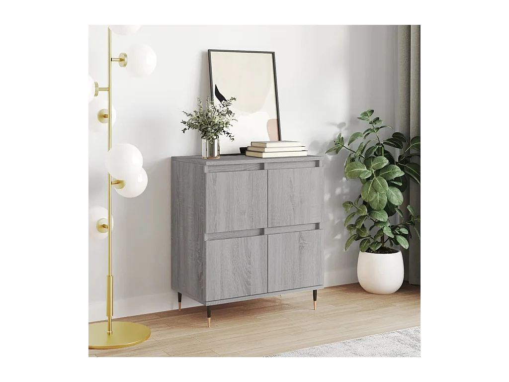 Dressoir 60x35x70 cm bewerkt hout grijs sonoma eikenkleurig