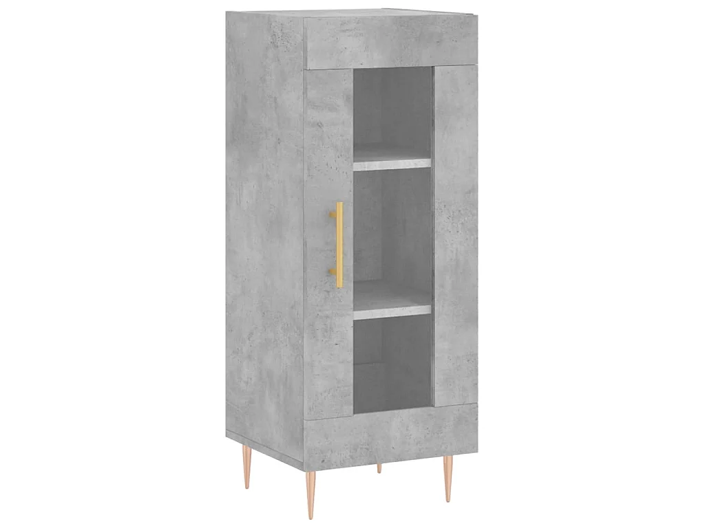 Credenza Grigio Cemento 34,5x34x180 cm in Legno Multistrato