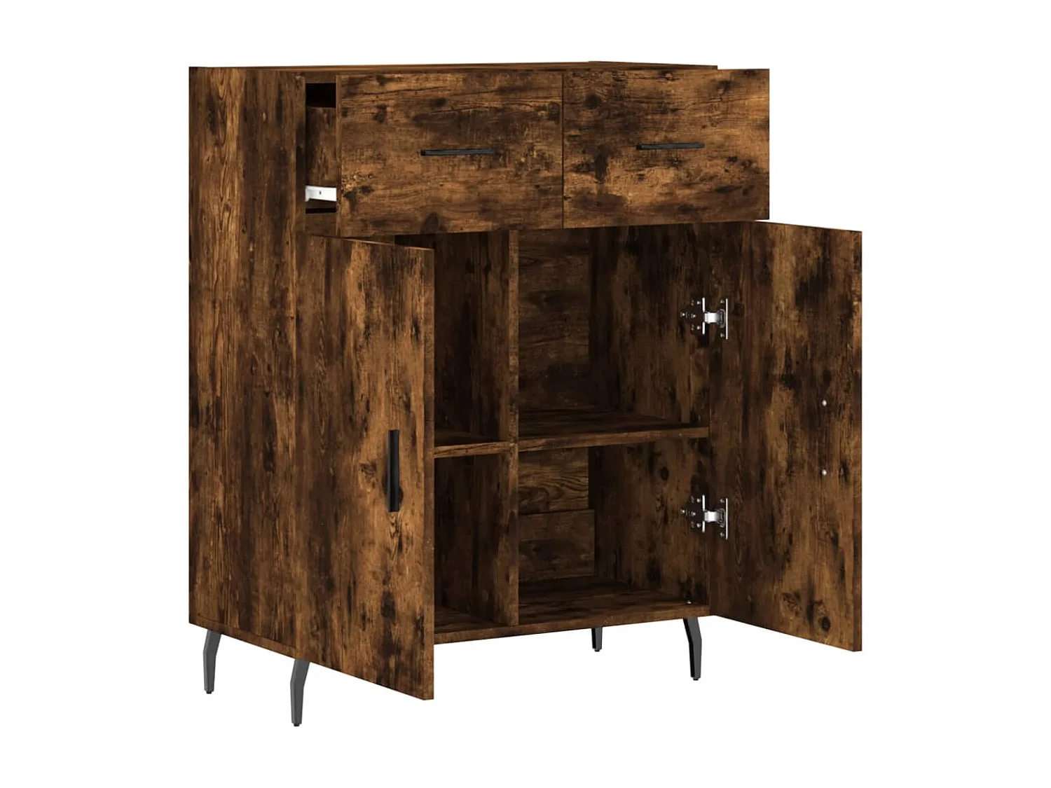Buffet chêne fumé 69,5x34x90 cm bois d'ingénierie