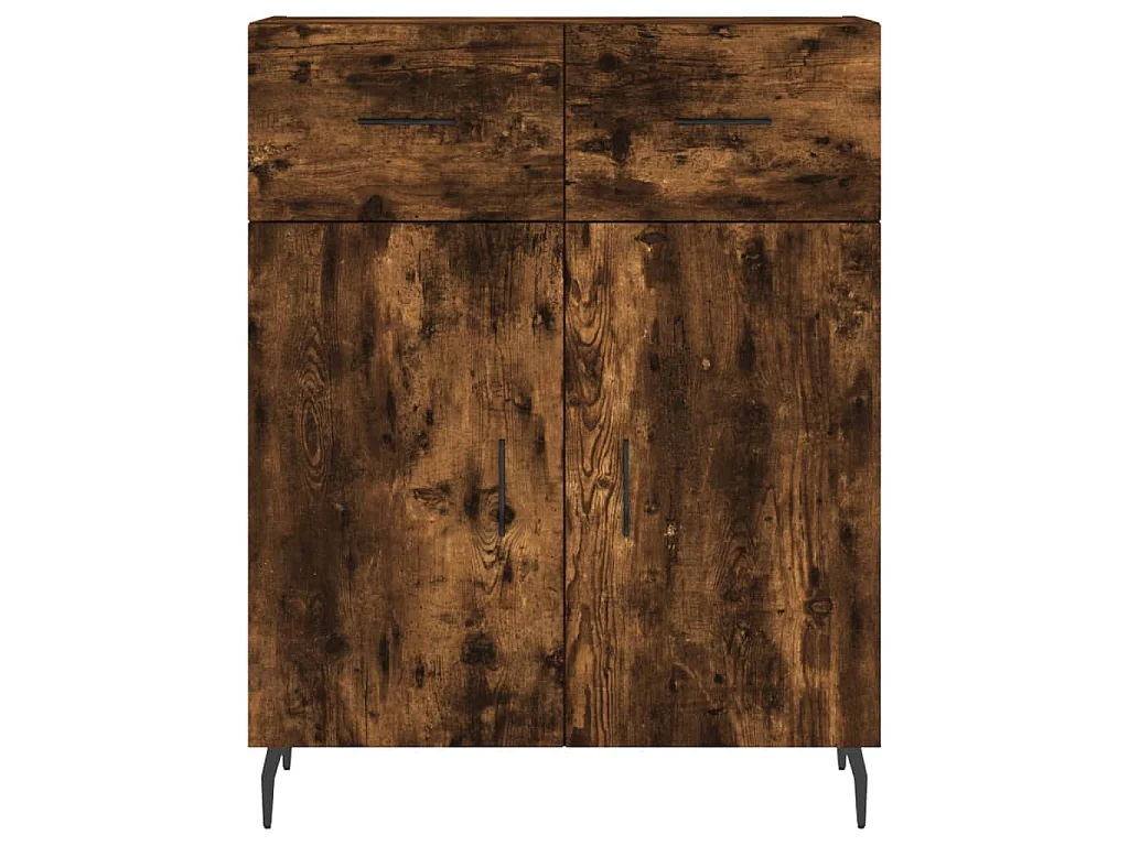 Buffet chêne fumé 69,5x34x90 cm bois d'ingénierie