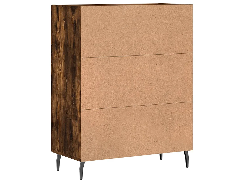 Buffet chêne fumé 69,5x34x90 cm bois d'ingénierie