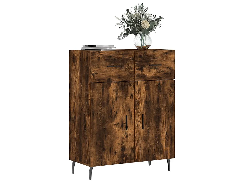 Credenza Rovere Fumo 69,5x34x90 cm in Legno Multistrato