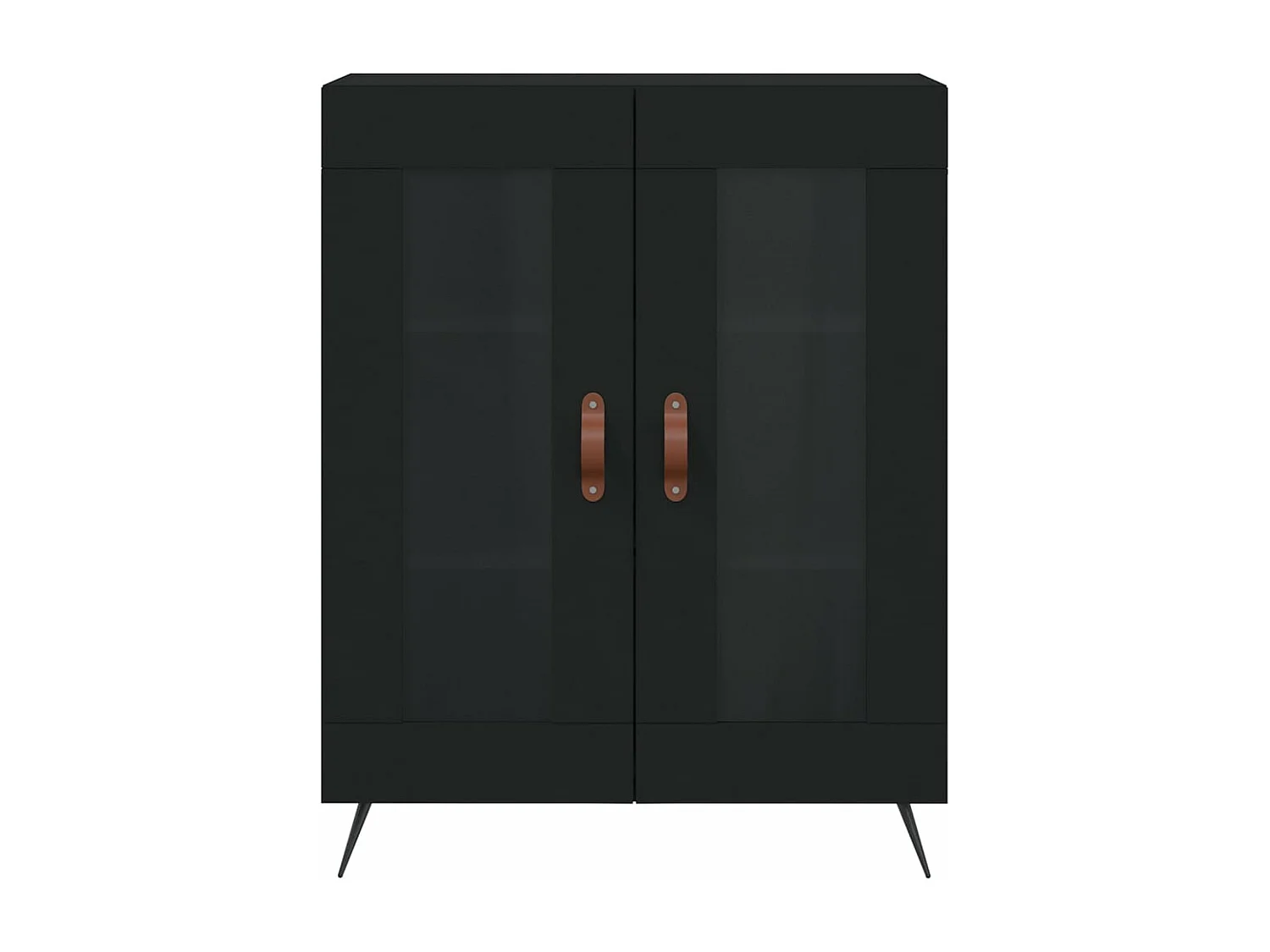 Buffet haut Noir 69,5x34x180 cm Bois d'ingénierie
