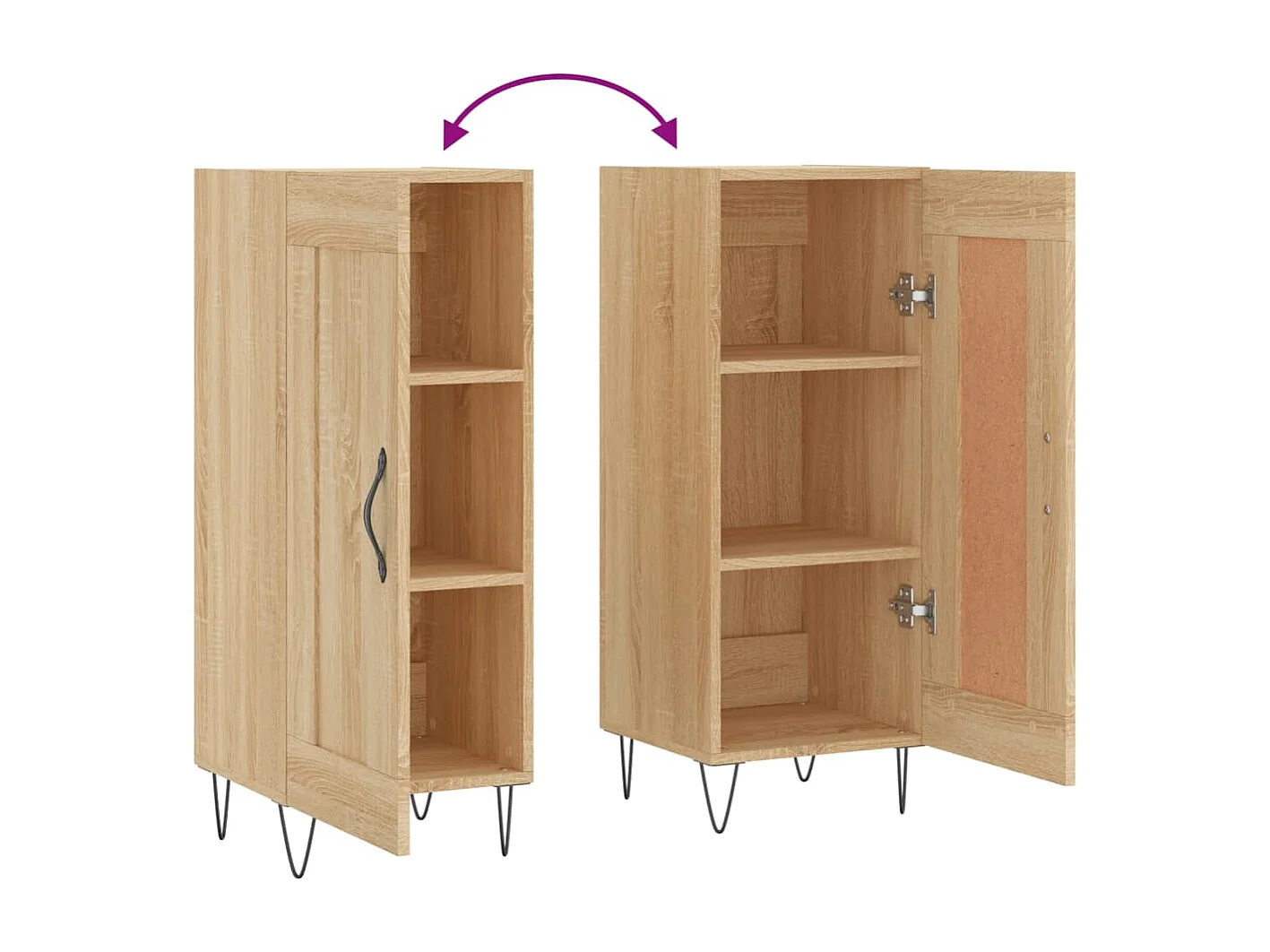 Dressoir 34,5x34x90 cm bewerkt hout sonoma eiken