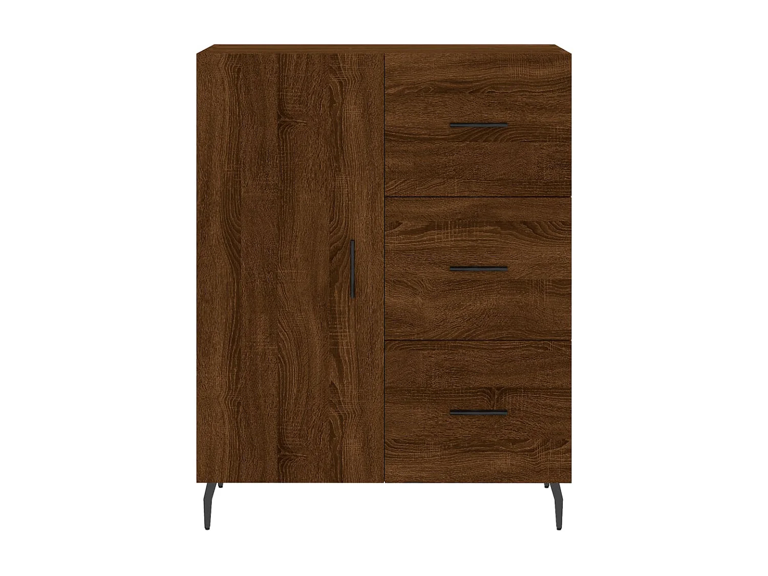 Buffet chêne marron 69,5x34x90 cm bois d'ingénierie