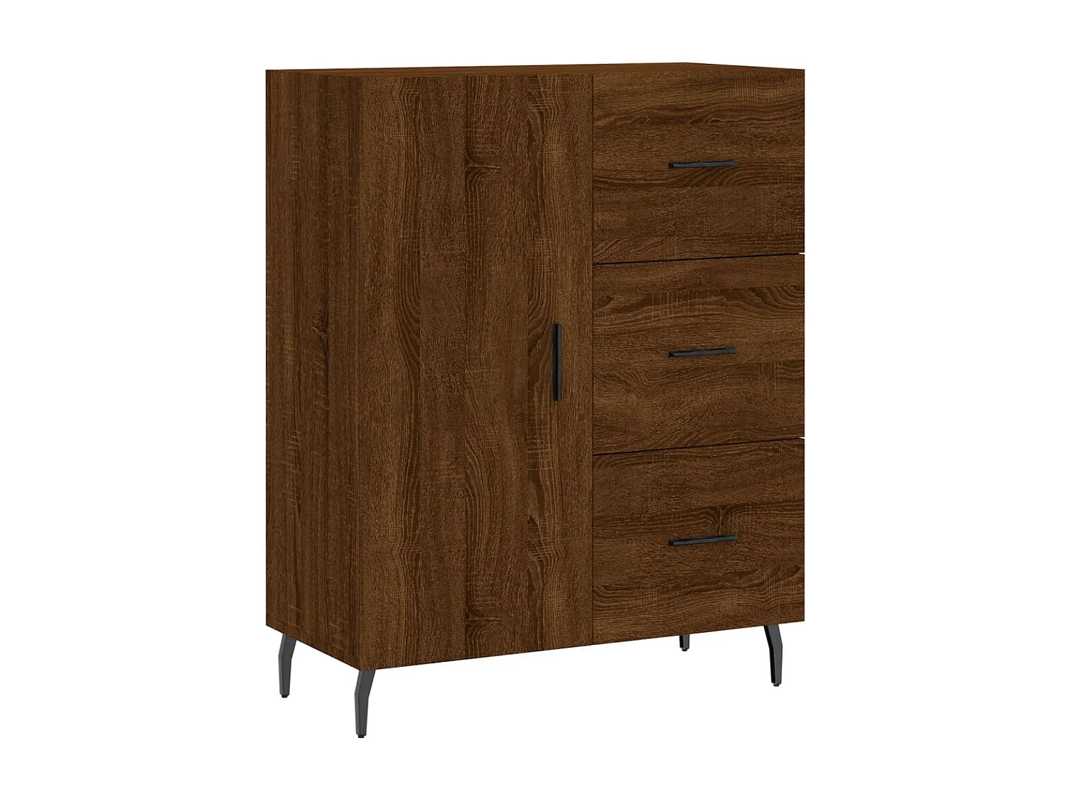 Buffet chêne marron 69,5x34x90 cm bois d'ingénierie