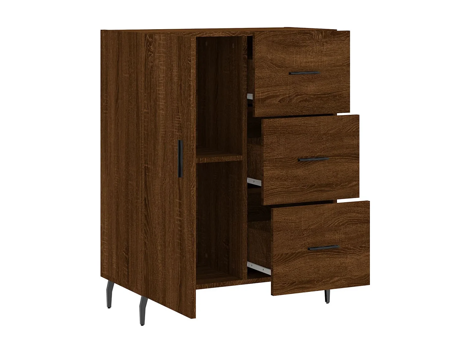 Buffet chêne marron 69,5x34x90 cm bois d'ingénierie