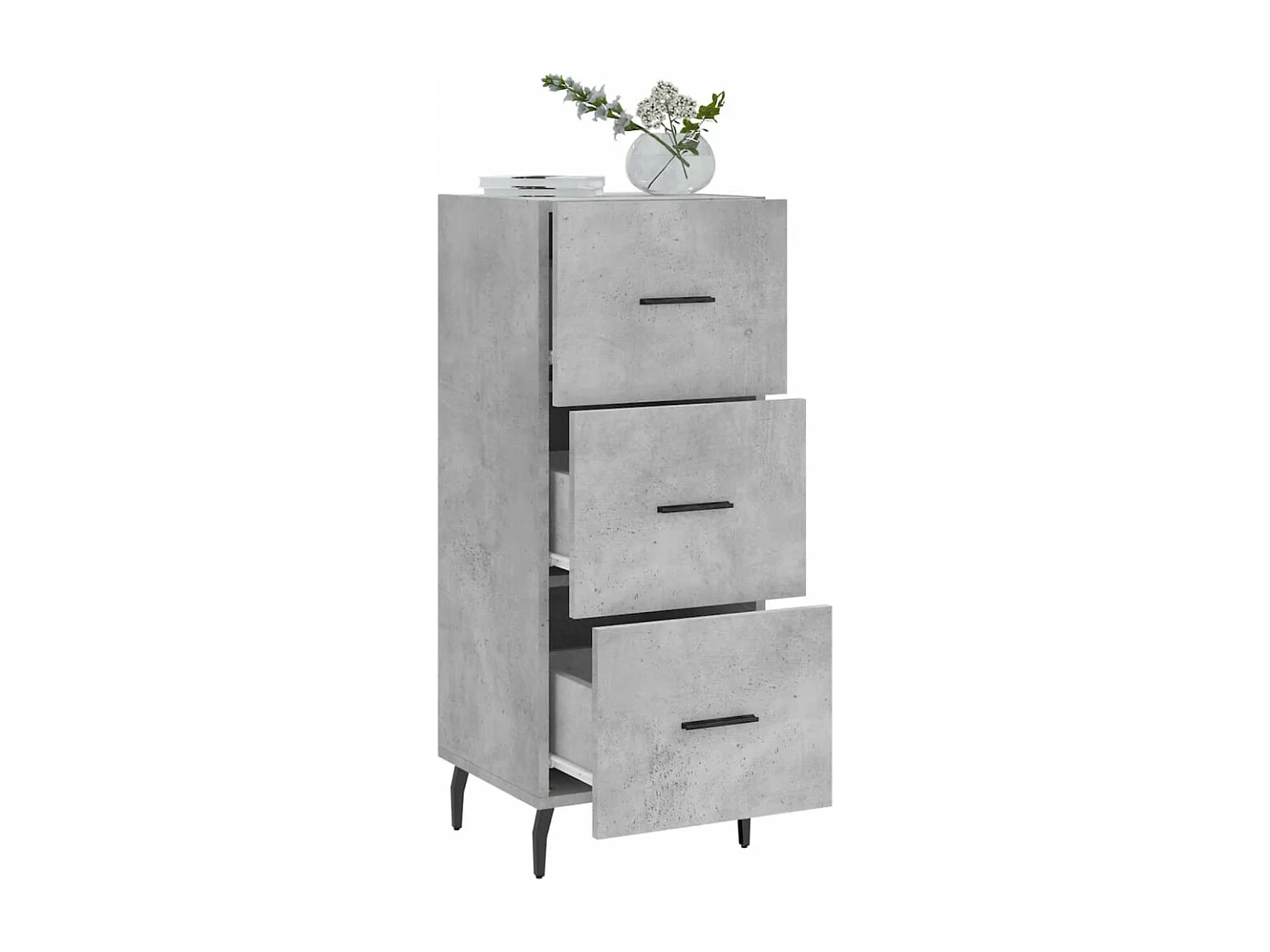 Buffet Gris béton 34,5x34x90 cm Bois d'ingénierie
