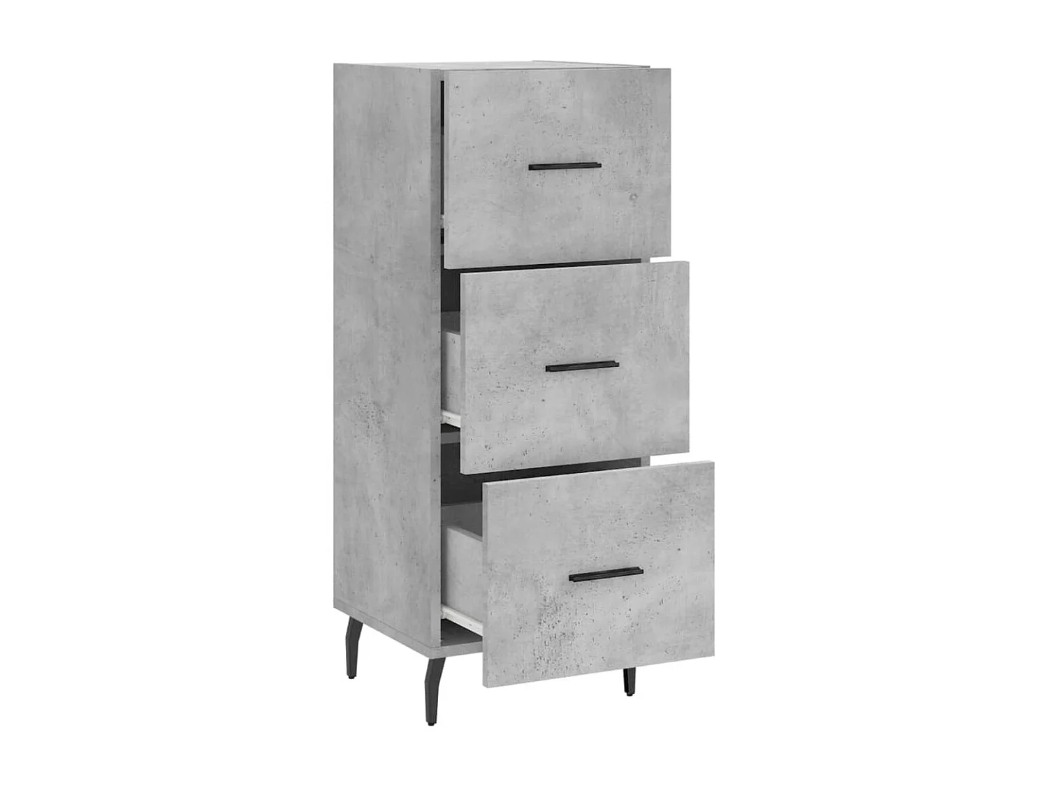 Buffet Gris béton 34,5x34x90 cm Bois d'ingénierie